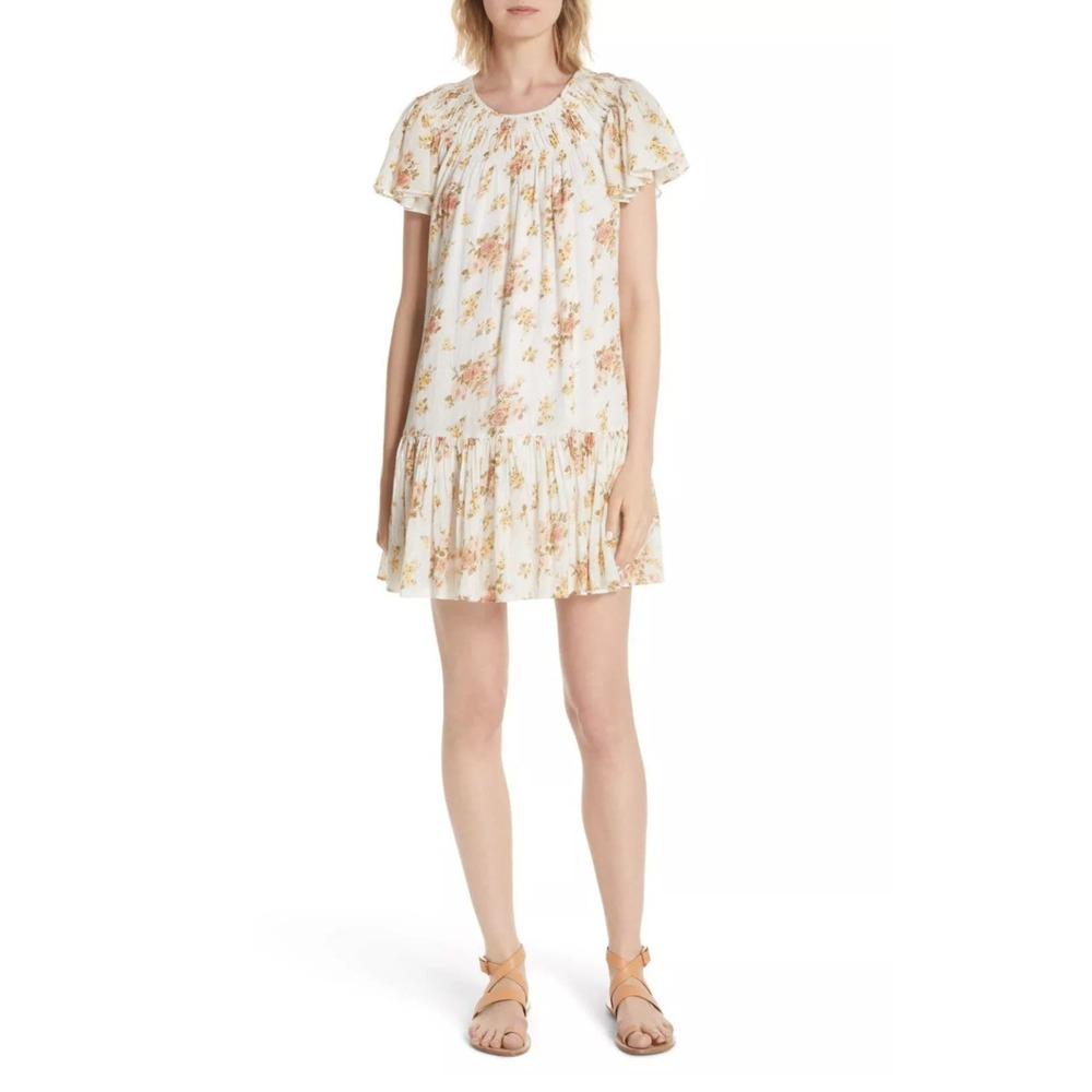 Rebecca Taylor La Vie Floral Metallic Dress